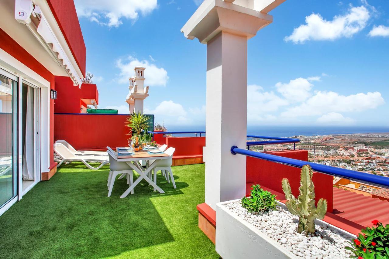 Wonderful View, Huge Terrace Solarium, Private Parking Lägenhet Costa Adeje  Exteriör bild